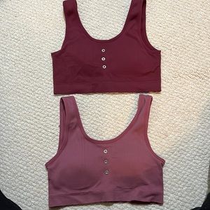 Lucky Brand plus size bralette size 1X in Maroon and Mauve with button front.